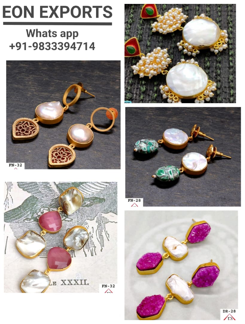 China Factory Dangle Earrings, with Acrylic Imitation Pearl Beads