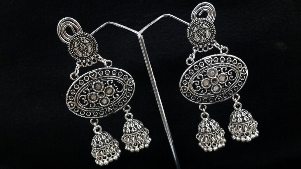 OXIDISED TRENDY JHUMKAS