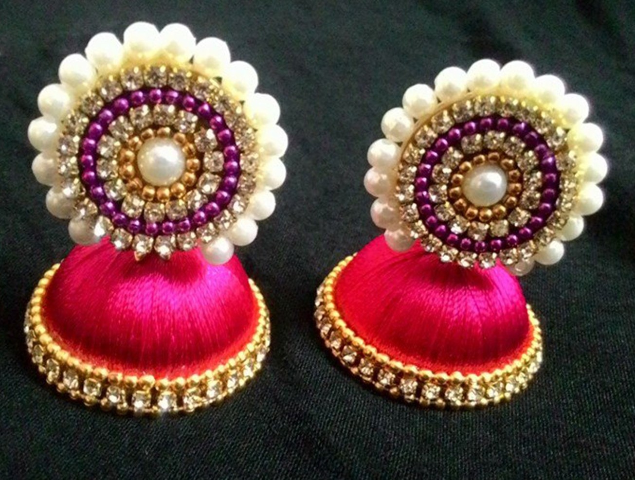 STONE STUDDED JHUMKAS