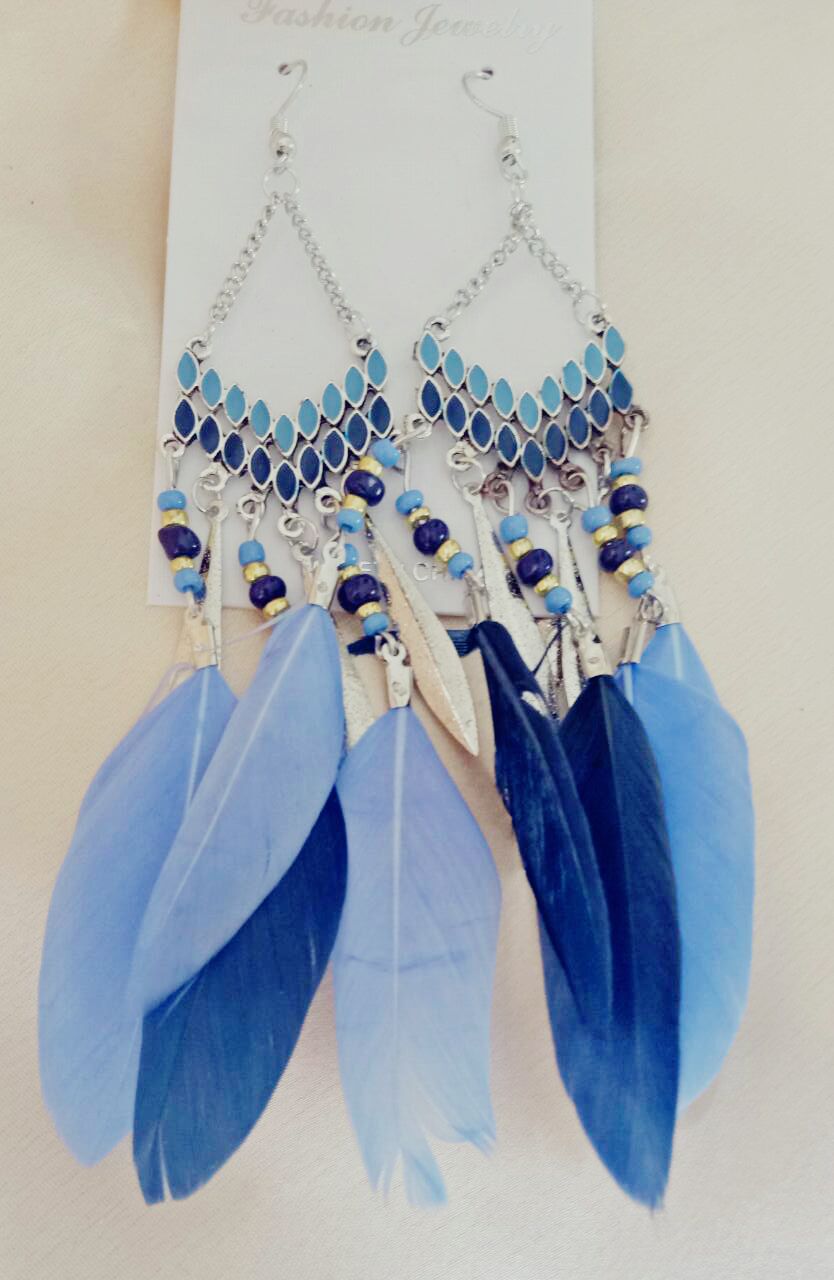 FEATHER DANGLE EARRINGS