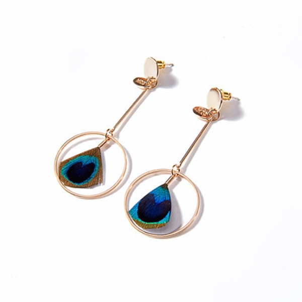 PEACOCK FEATHER EARRINGS