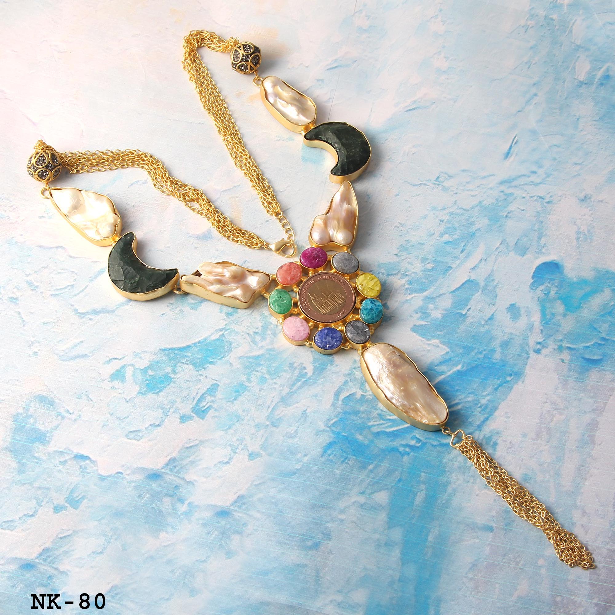 AGATE TASSEL NECKLACE