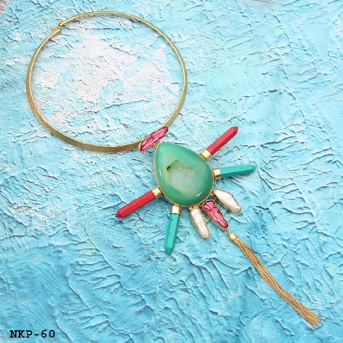 DRUZY ONYX CONTEMPORARY NECKLACE