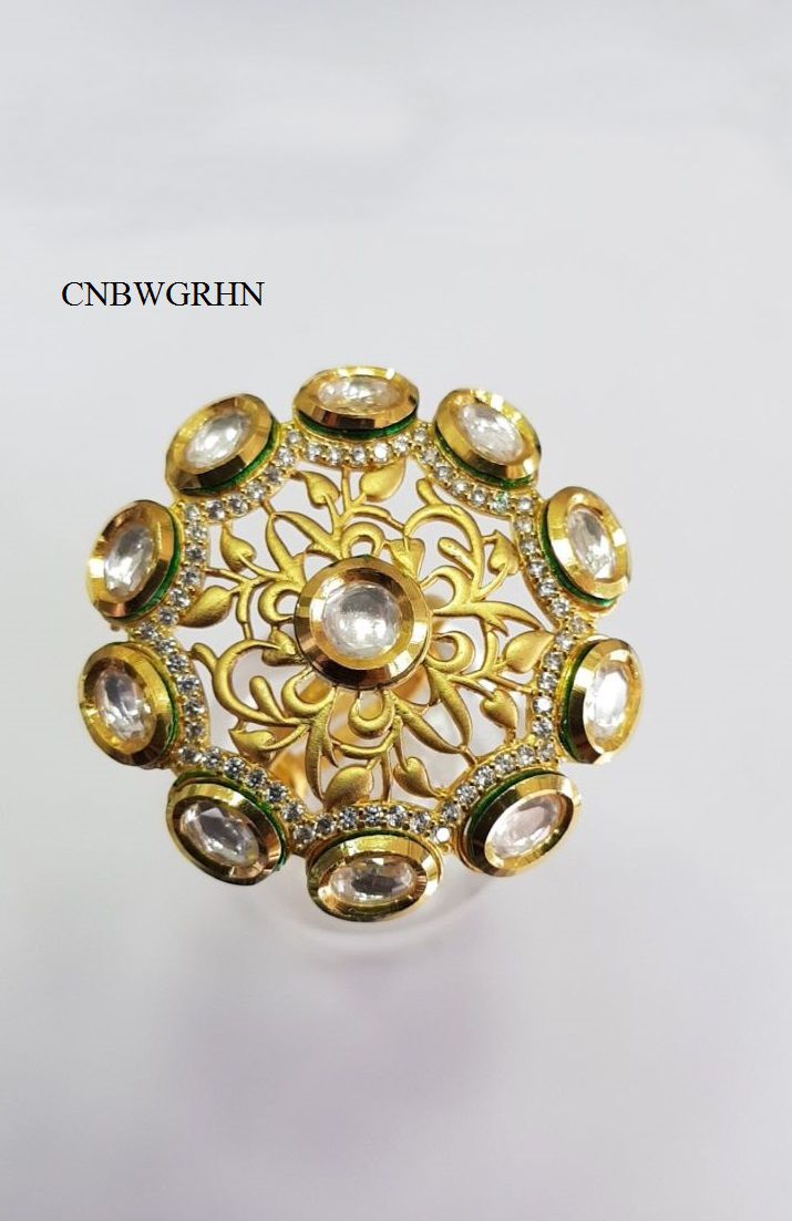 AD POLKI KUNDAN FINGER RING