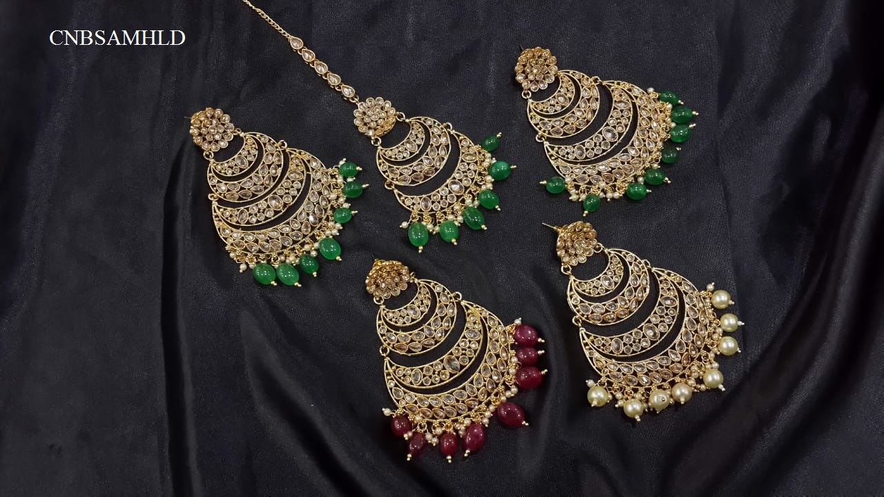 POLKI EARRINGS & MANG TIKKA