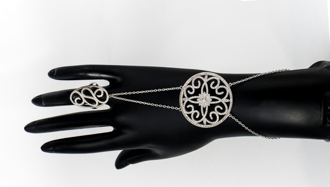 CUBIC ZIRCONIA HAND CHAIN