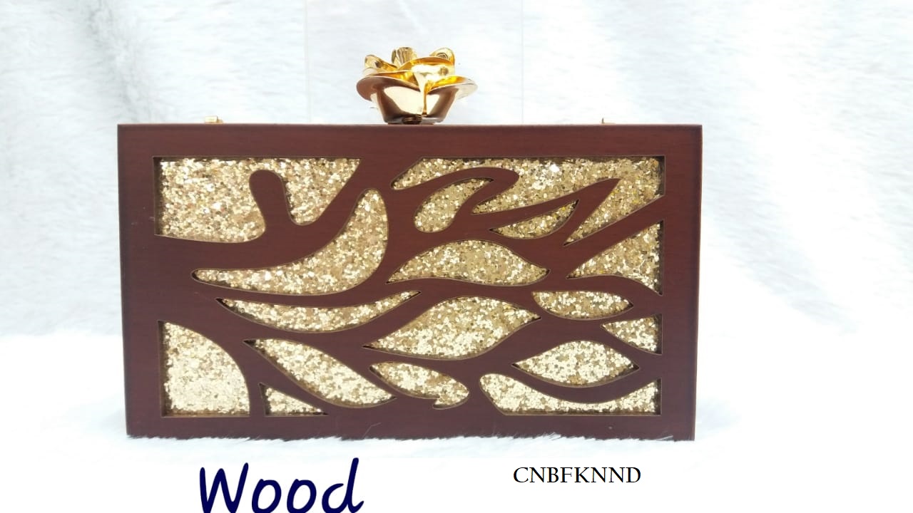DESIGNER WOODEN CLUTCH
