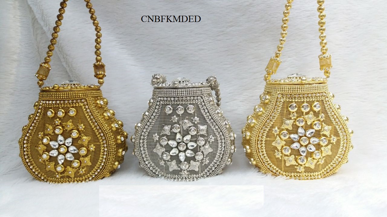 STONE EMBELLISHED CLUTCH