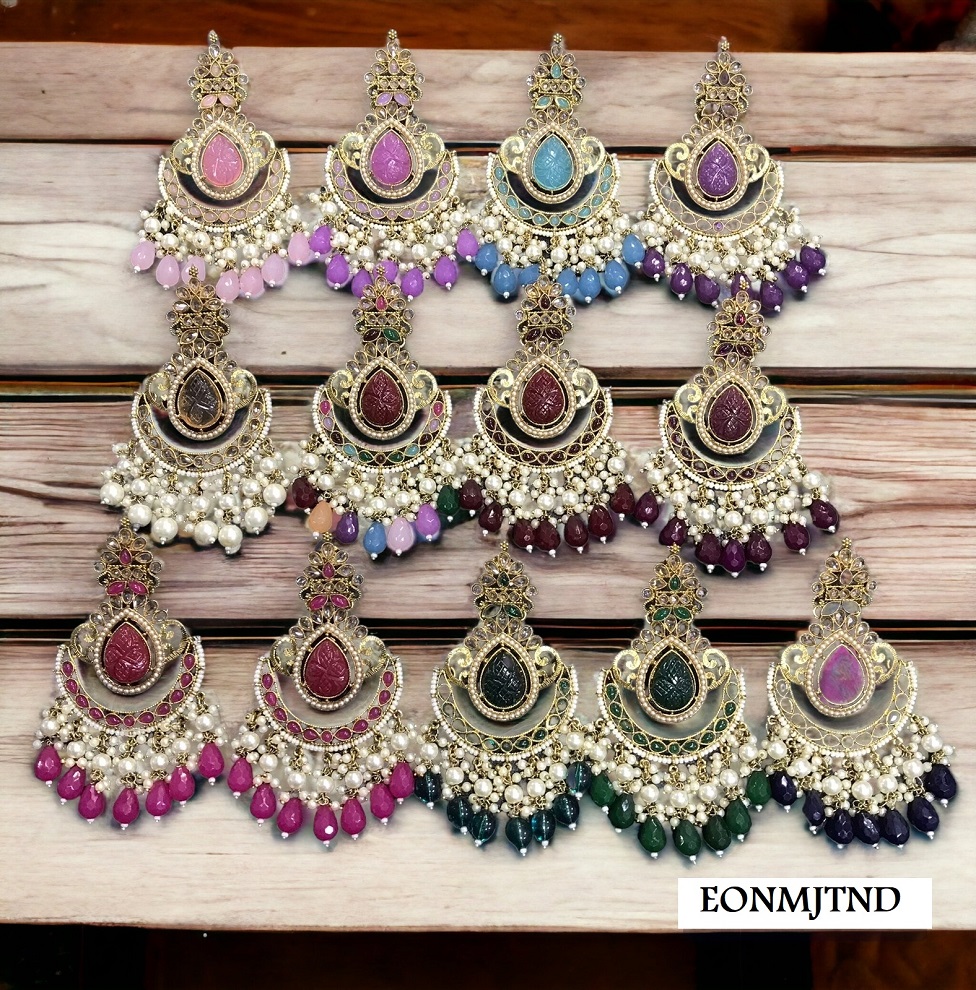 Polki Chandbali Earrings